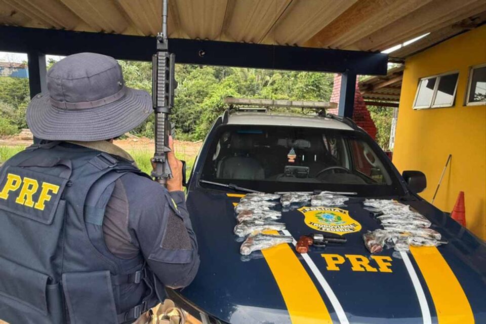 <div style="
                font-size: 18px;
                font-weight: bold;
                color: #0073aa;
                margin-bottom: 5px;
                text-transform: uppercase;
            ">APREENSÃO DE ARMAS</div>PRF apreende 14 revólveres calibre .38 em ônibus na BR-364 e prende passageiro em Porto Velho