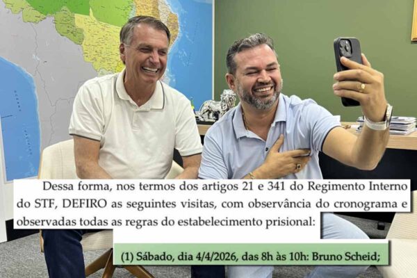 STF autoriza visita de Bruno Scheid a Jair Bolsonaro; encontro está marcado para 4 de abril