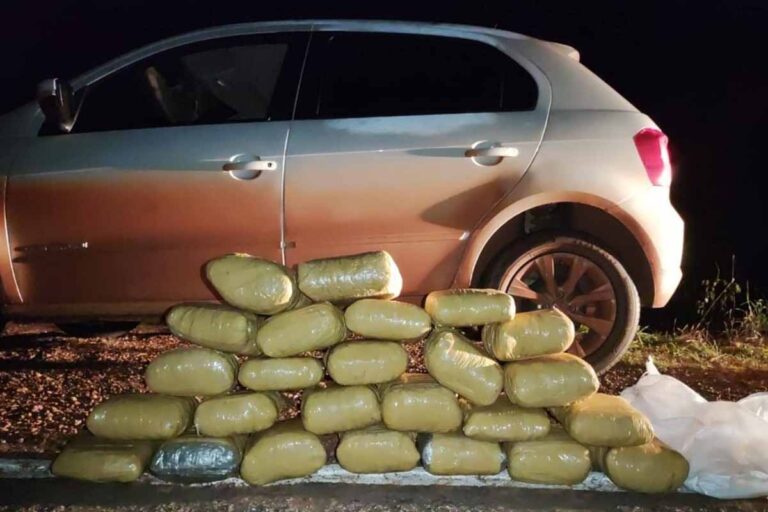 Polícia Militar apreende quase 25 kg de maconha e prende suspeito na RO-494 em Primavera de Rondônia