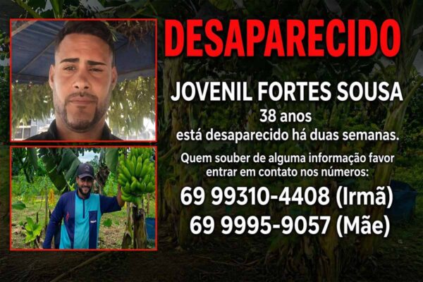Família procura por Jovenil Fortes Sousa, desaparecido há mais de duas semanas
