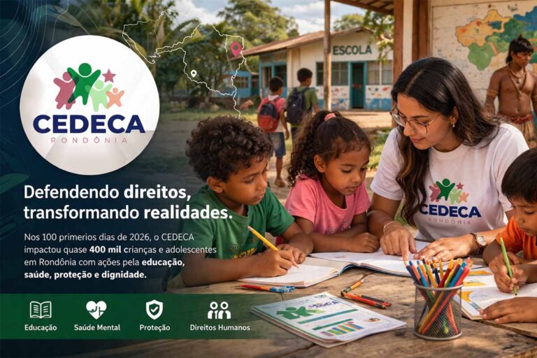 CEDECA aponta quase 400 mil crianças e adolescentes impactados em Rondônia nos 100 primeiros dias de 2026
