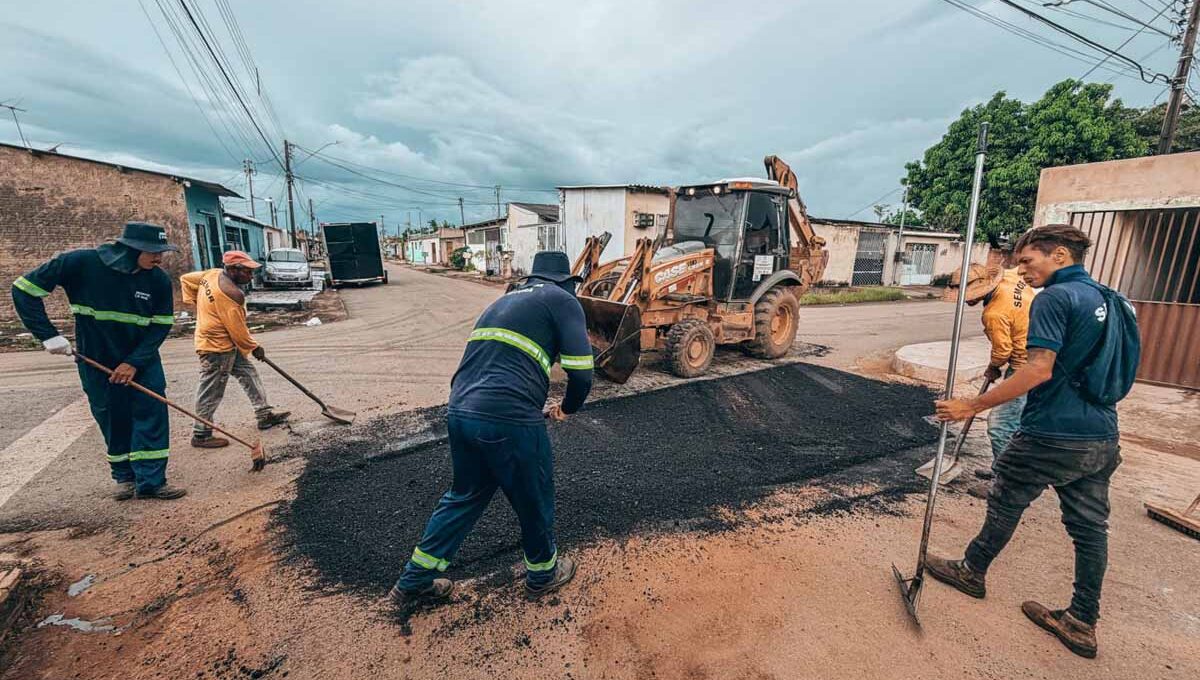 Obras de manutenção e pavimentação avançam e melhoram mobilidade em ruas de Porto Velho