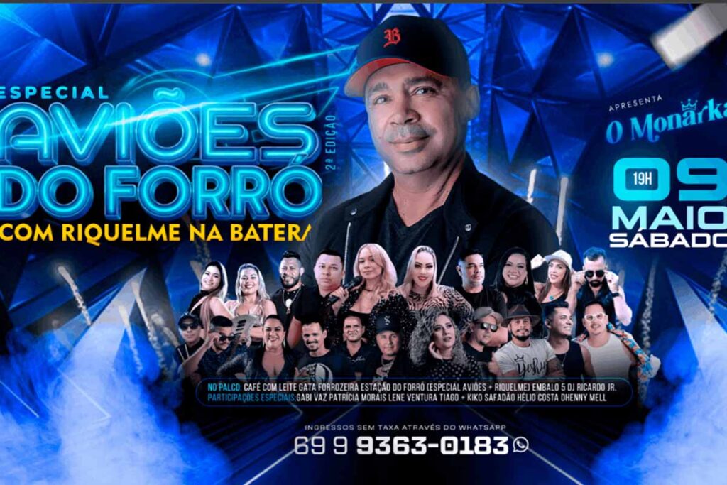 Especial Aviões do Forró 2ª edição com Riquelme da Batera acontece neste sábado