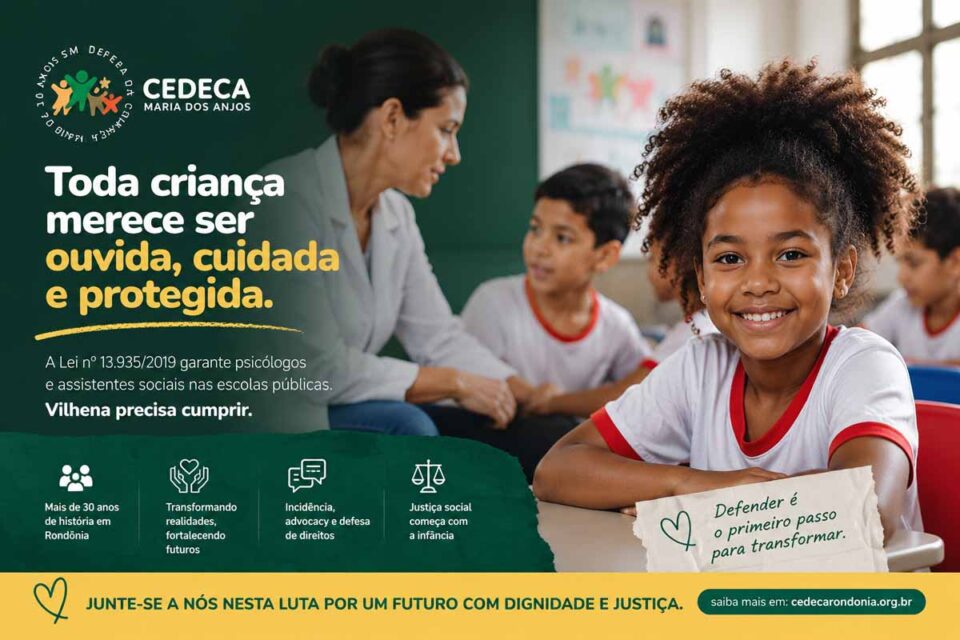 <div style="
                font-size: 18px;
                font-weight: bold;
                color: #0073aa;
                margin-bottom: 5px;
                text-transform: uppercase;
            ">ASSISTENTES SOCIAIS</div>CEDECA aciona Justiça para obrigar Vilhena a contratar psicólogos e assistentes sociais nas escolas municipais