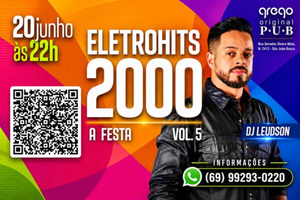 Eletrohits 2000 Vol.5 leva clássicos da música eletrônica ao Grego Original Pub em Porto Velho