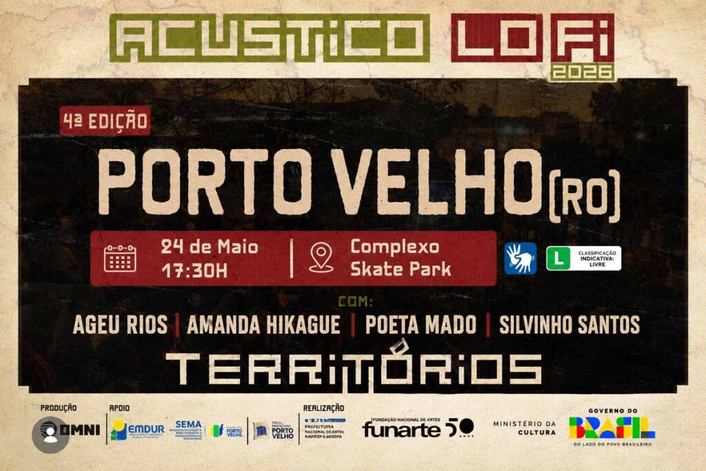 Acústico Lo-Fi 2026 realiza quarta edição no Complexo Skate Park em Porto Velho