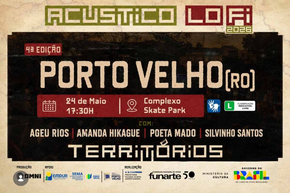 <div style="
                font-size: 18px;
                font-weight: bold;
                color: #0073aa;
                margin-bottom: 5px;
                text-transform: uppercase;
            ">MÚSICA E POESIA</div>Acústico Lo-Fi 2026 realiza quarta edição no Complexo Skate Park em Porto Velho