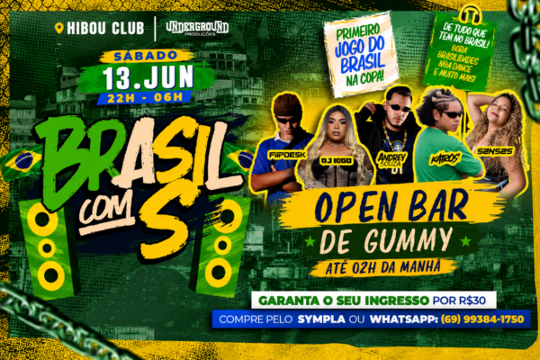 Festa “Brasil com S” promete open bar e atrações musicais em Porto Velho após jogo da Seleção
