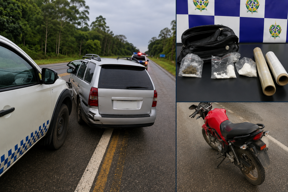 <div style="
                font-size: 18px;
                font-weight: bold;
                color: #0073aa;
                margin-bottom: 5px;
                text-transform: uppercase;
            ">OPERAÇÃO POLICIAL</div>PM apreende drogas, prende três pessoas e registra colisão durante abordagem na BR-435 em Vilhena