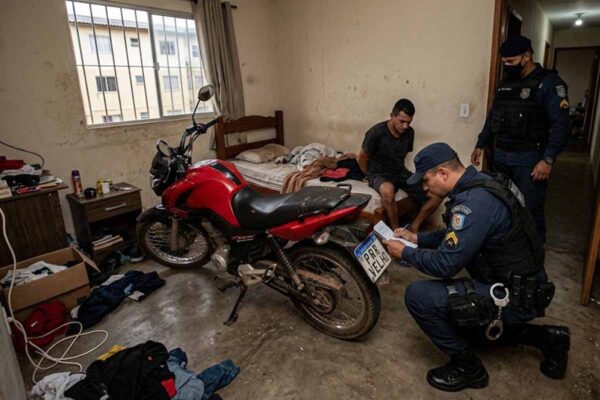 Moto furtada é localizada por rastreamento dentro de apartamento e homem é preso em flagrante por receptação