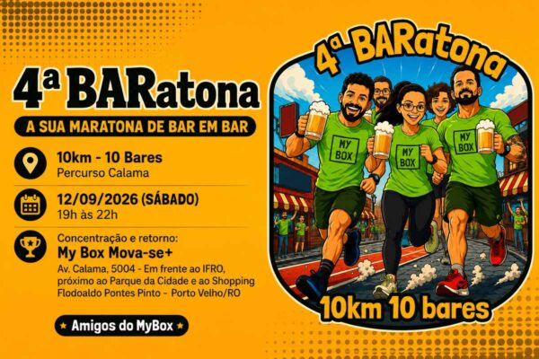BARatona PVH 2026 abre inscrições para corrida que percorre 10 bares em Porto Velho