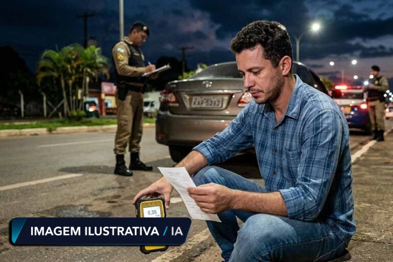 Teste fica apenas 0,01 acima do limite penal e motorista é condenado após Lei Seca em Ariquemes