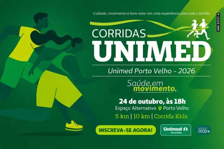 Corridas Unimed 2026 terá provas de 5 km e 10 km em Porto Velho