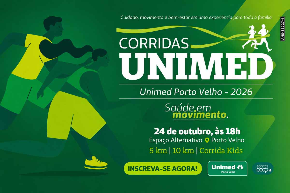 Corridas Unimed 2026 terá provas de 5 km e 10 km em Porto Velho