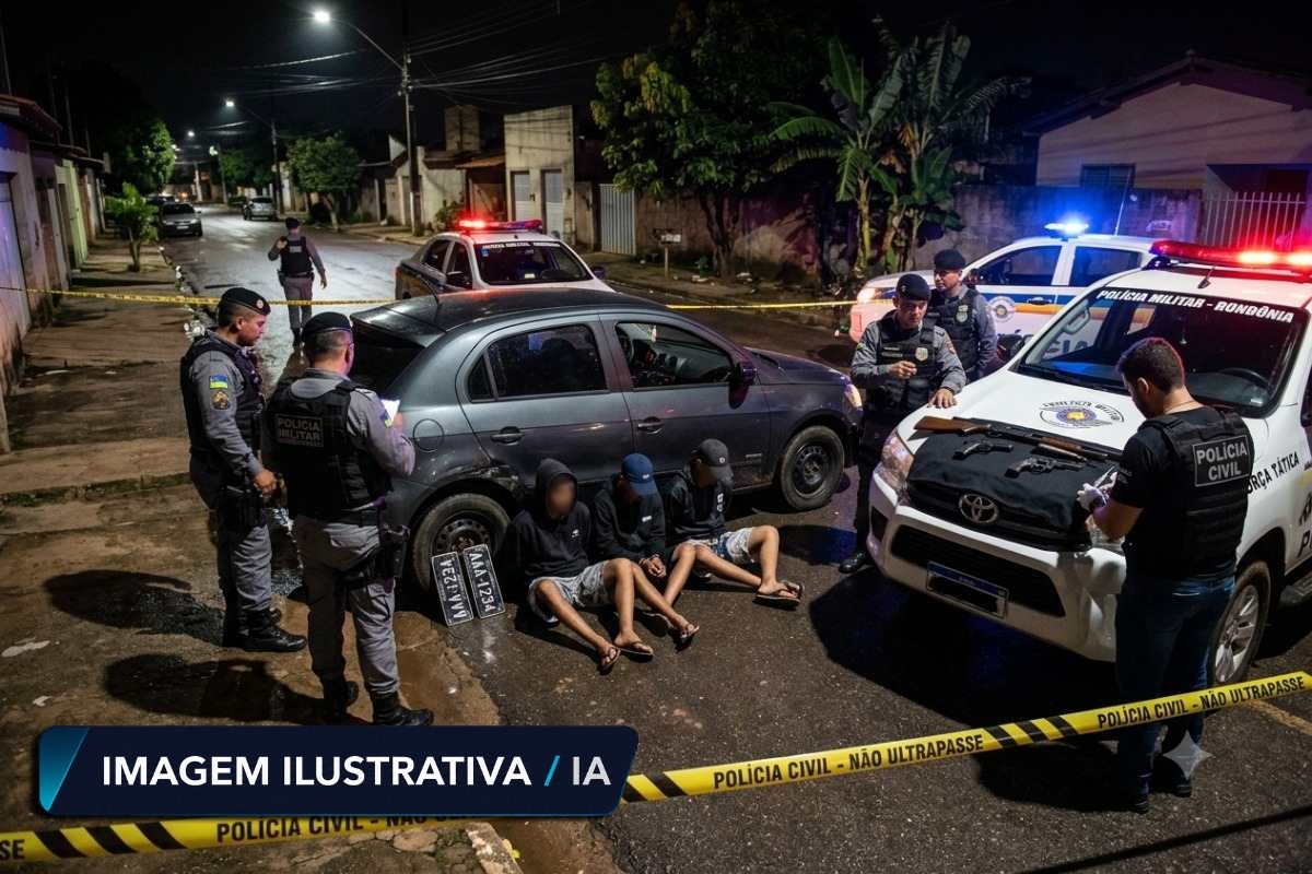 Justiça condena três homens por arsenal, placas adulteradas e participação de adolescentes em ação armada em Porto Velho