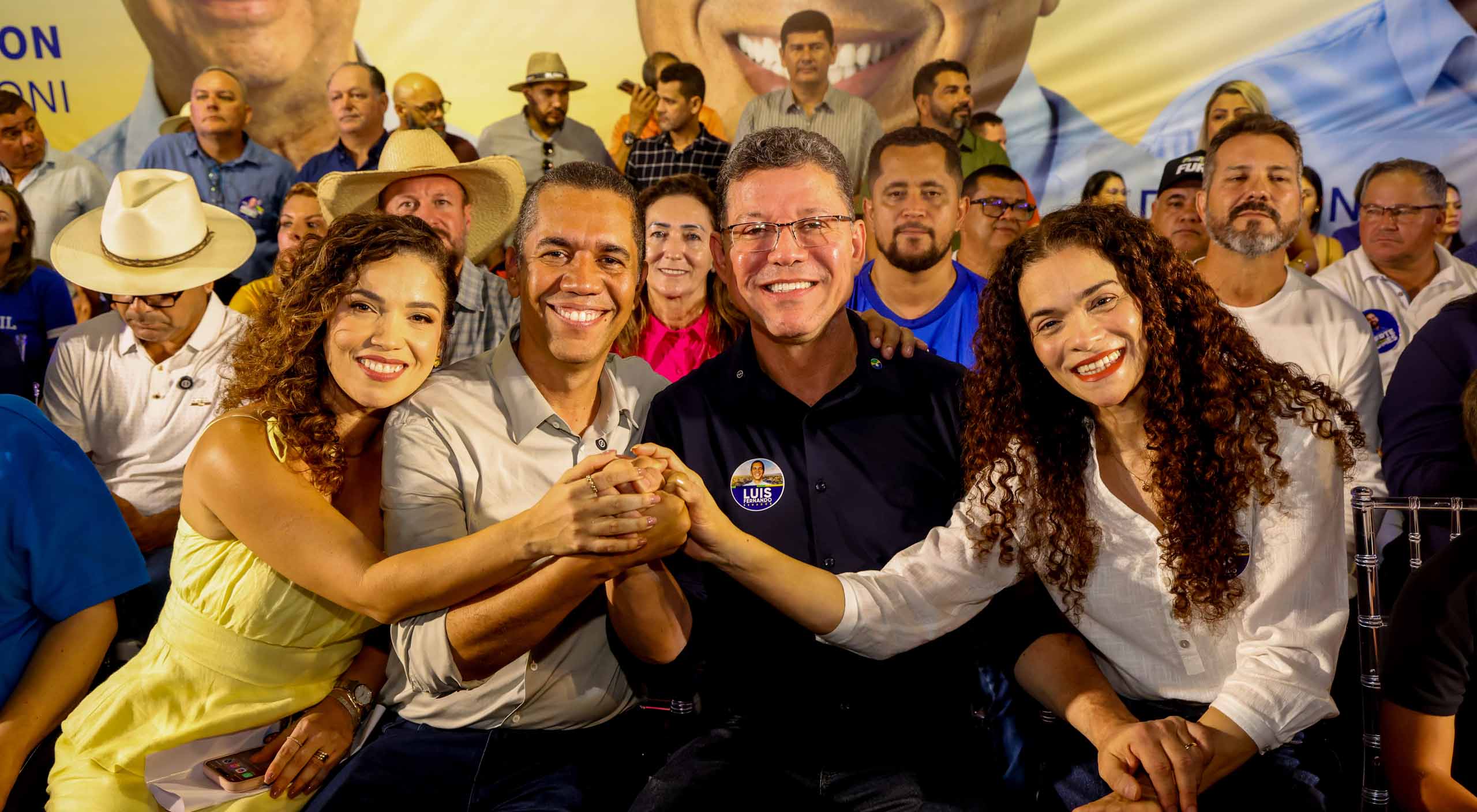 Imagem de abertura da convenção que oficializou a candidatura de Luís Fernando ao Senado