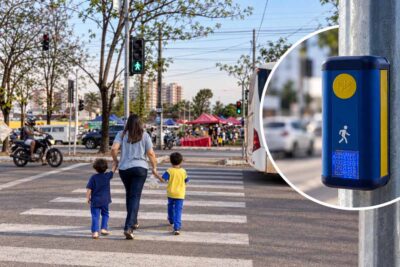 Botoeiras em semáforos orientam travessia e reforçam segurança de pedestres em Porto Velho