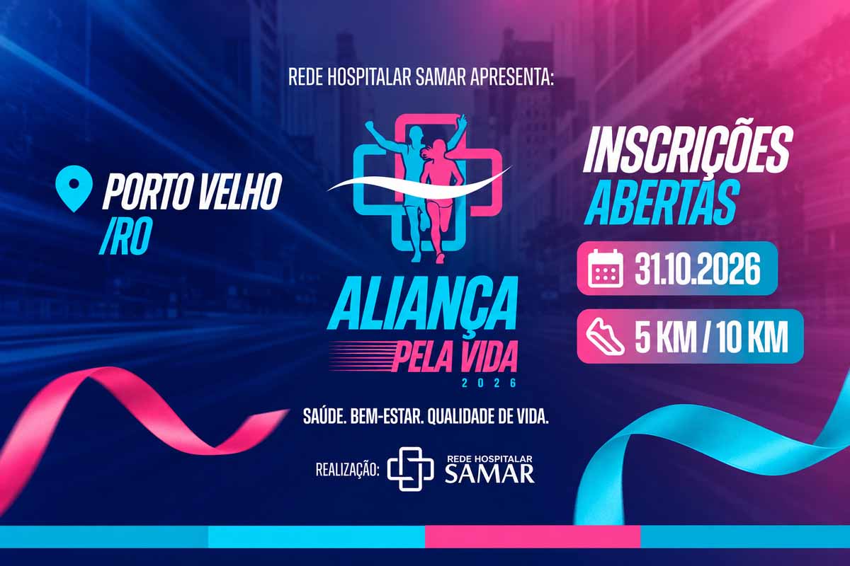 1ª Corrida Aliança pela Vida terá provas de 5 km e 10 km em Porto Velho