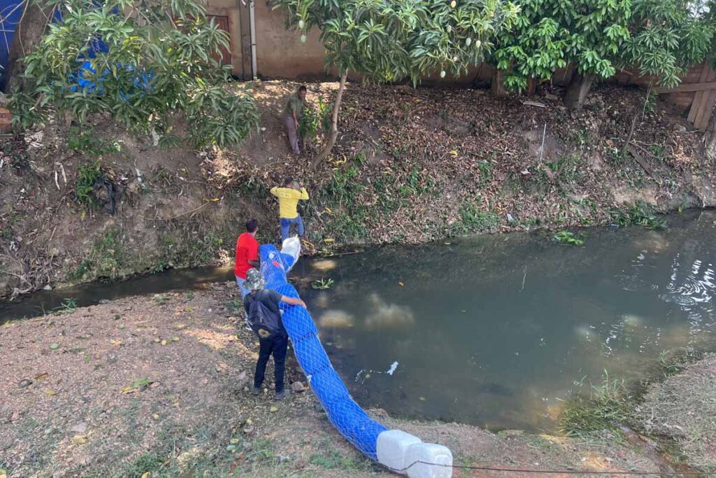Primeira ecobarreira de Porto Velho é instalada no igarapé Belmont