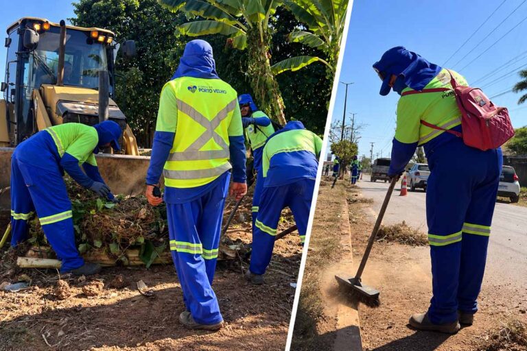 Mutirões de limpeza mobilizam oito equipes em três regiões de Porto Velho