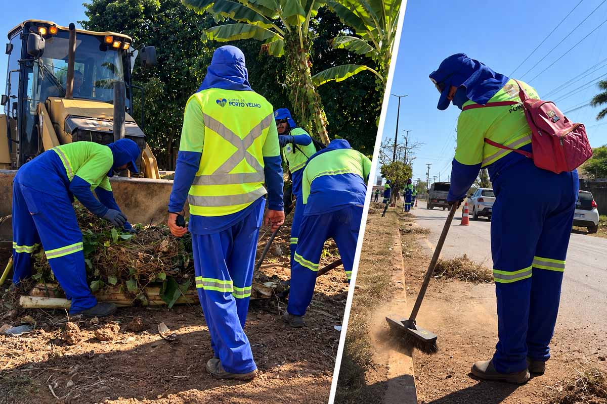 Mutirões de limpeza mobilizam oito equipes em três regiões de Porto Velho
