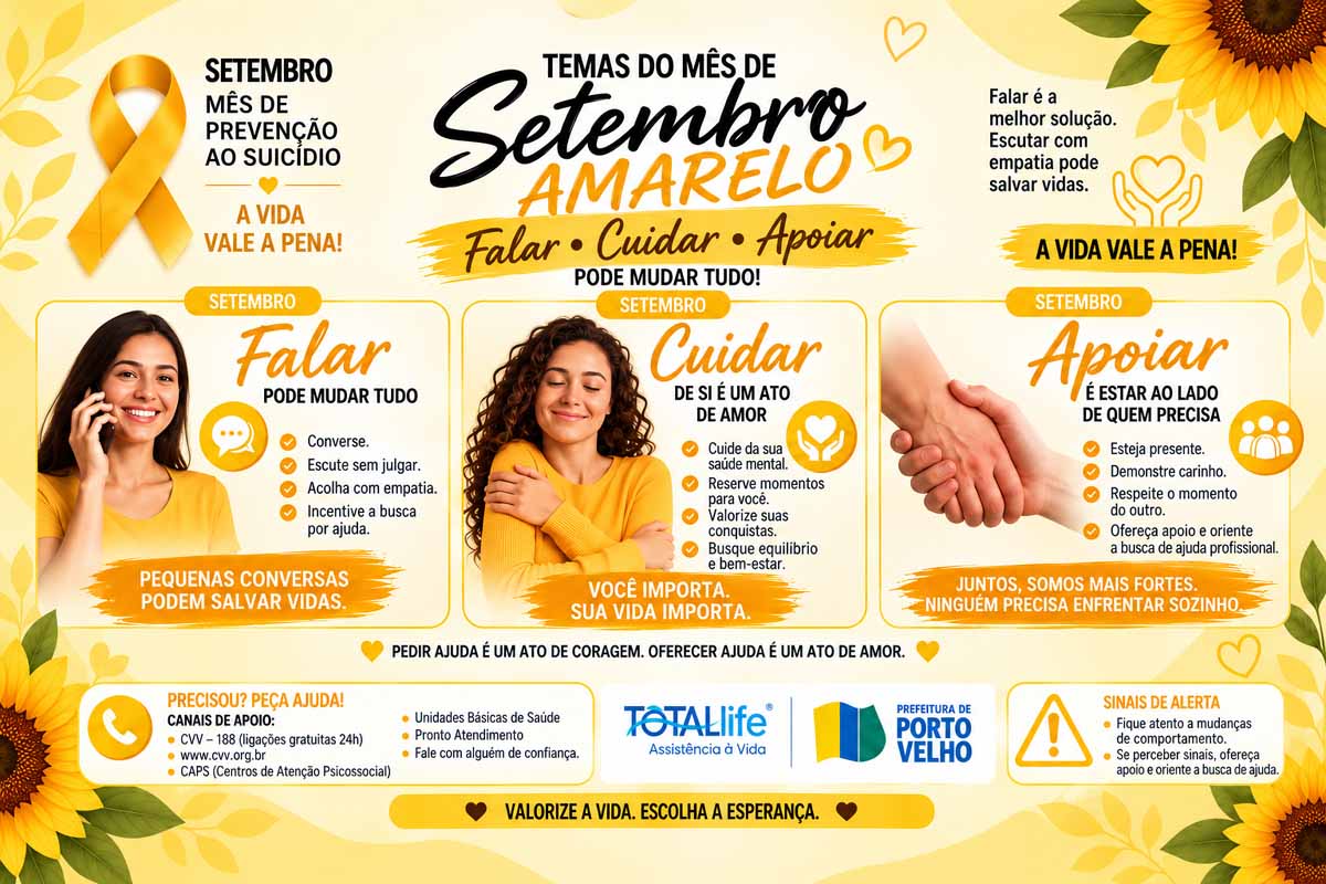 Setembro Amarelo reforça atenção à saúde emocional de servidores em Porto Velho