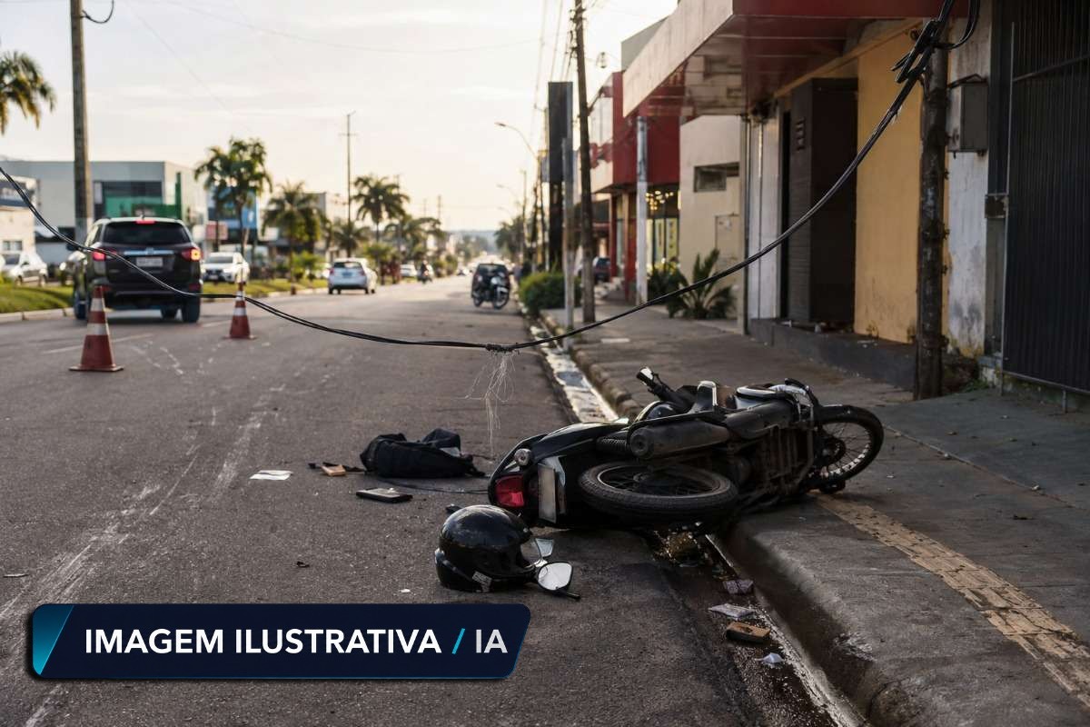 Cabo de internet atinge pescoço de motociclista em Cacoal e Speed Travel é condenada