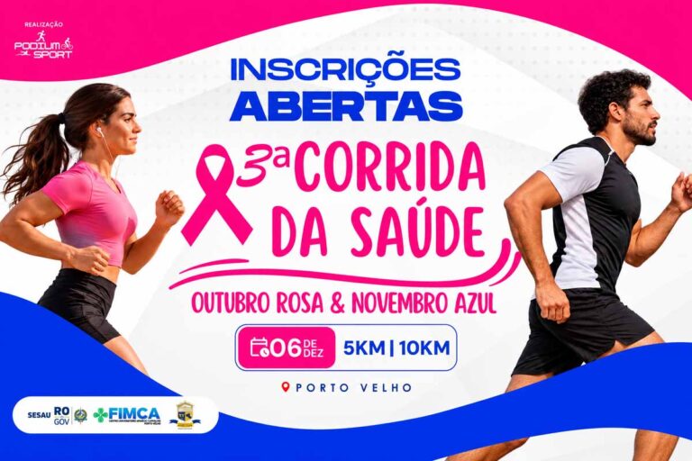 3ª Corrida da Saúde terá percursos de 5 e 10 km e reunirá até 600 participantes em Porto Velho