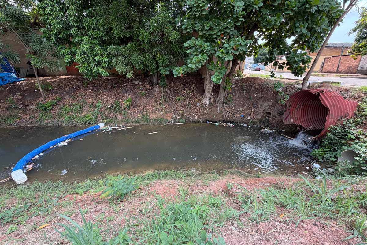 Prefeitura de Porto Velho recolhe quase 50 quilos de lixo em primeira limpeza de ecobarreira no igarapé Belmont