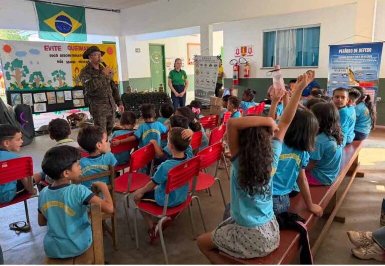 Ação ambiental em Rolim de Moura do Guaporé orienta 125 estudantes e reforça combate à pesca predatória