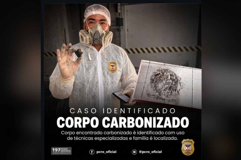 Polícia Civil identifica corpo carbonizado por meio de uma única impressão digital