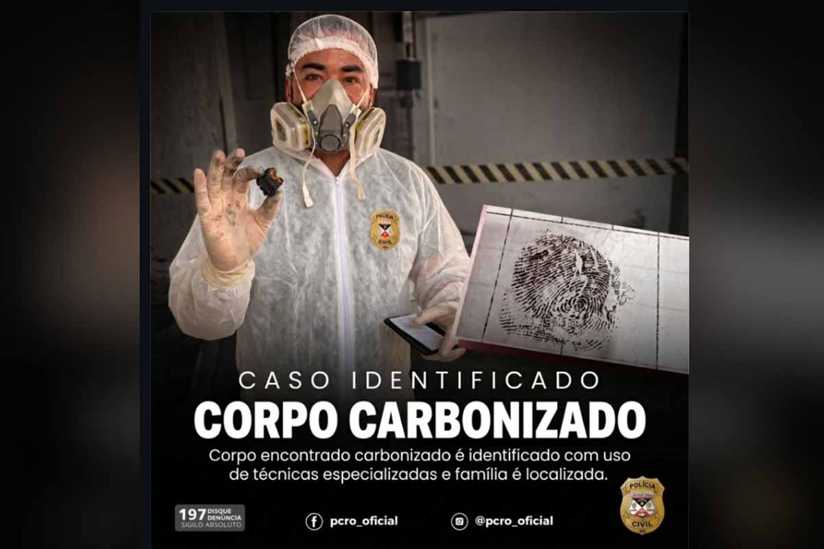 Polícia Civil identifica corpo carbonizado por meio de uma única impressão digital