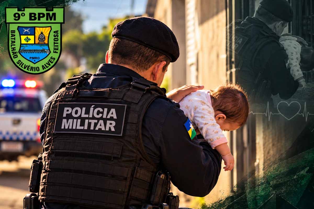 Policial militar salva bebê de seis meses após engasgo em Porto Velho