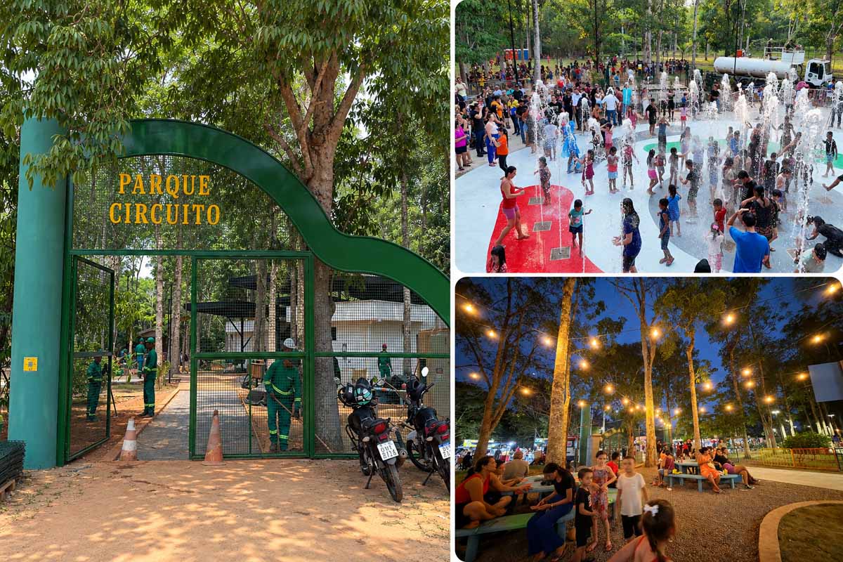 Parque Circuito reabre em Porto Velho com fonte de 47 jatos, playground e novos espaços de lazer