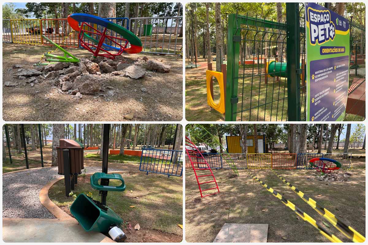 Danos ao Parque Circuito são registrados dias após revitalização em Porto Velho