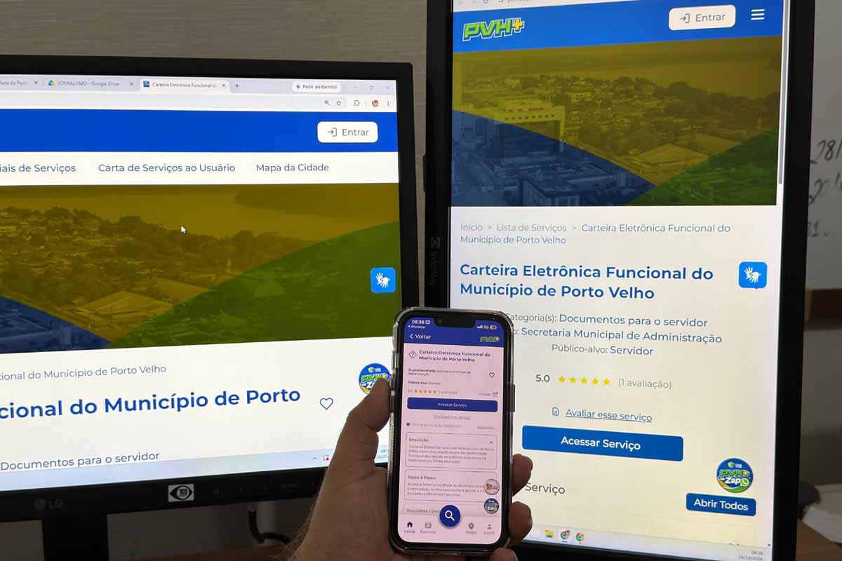 Prefeitura de Porto Velho libera carteira funcional digital gratuita pelo aplicativo PVH+