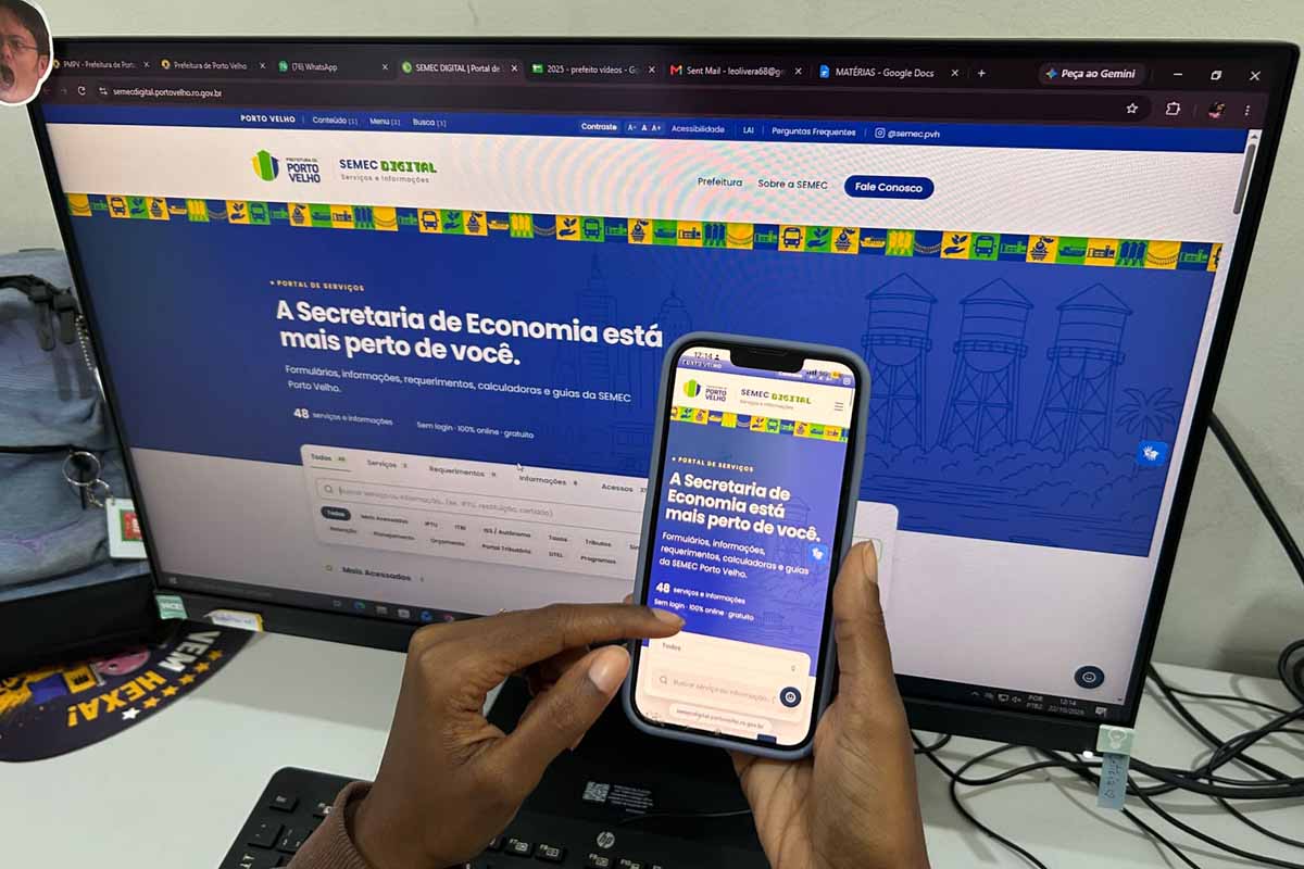 Prefeitura de Porto Velho registra 19 mil interações no SEMEC Digital e amplia acesso a serviços tributários